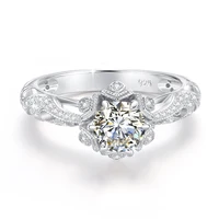 1ct Moissanite Ring D Color for Woman Wedding Jewelry with GRA 925 Sterling Sliver Plated 18k White Gold Wedding Band 2