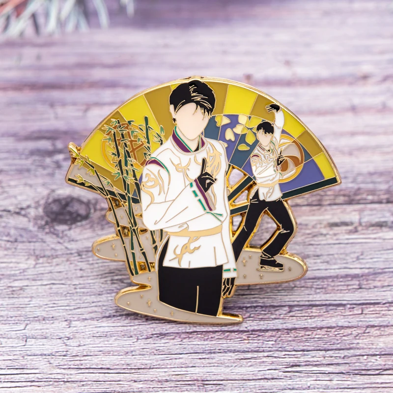 Yuzuru Hanyu  Metal Badge Pin Brooch Button Figure Skating Champion Badge Collection Fans Xmas Gifts