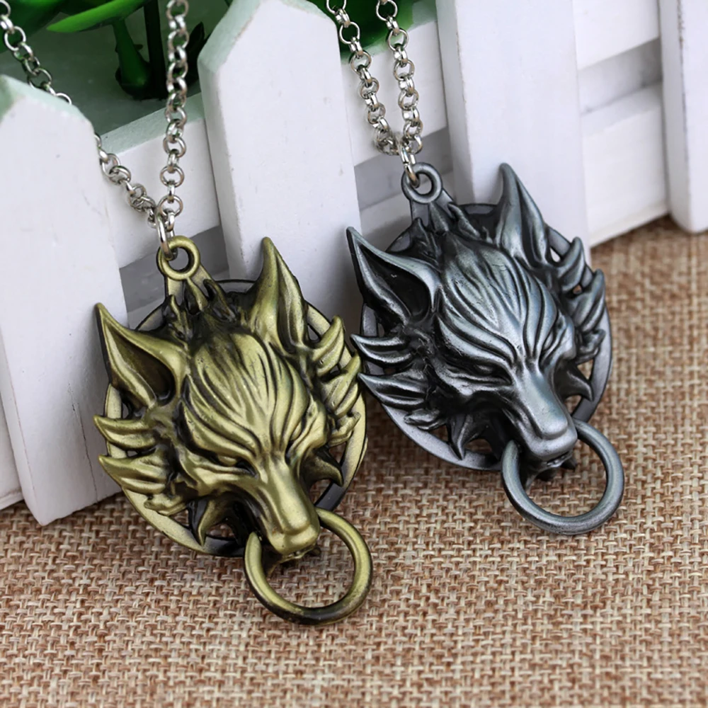 Game Final Fantasy Necklace Sleeping Lion Head Cross Pendant Chain