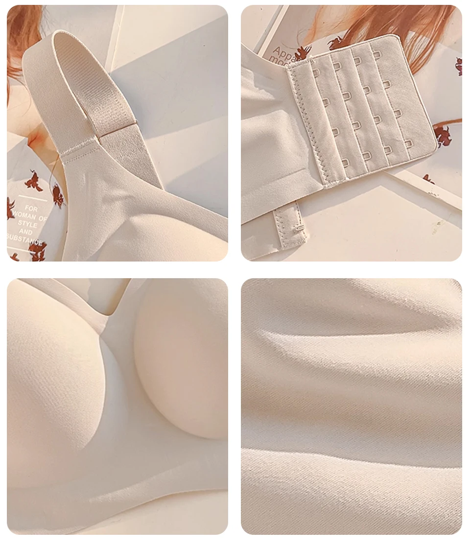FallSweet Women Push-Up Seamless Bra Plus Size Wireless Bralette Adjust Straps Full Cup Breathable Lingerie Intimates Underwear