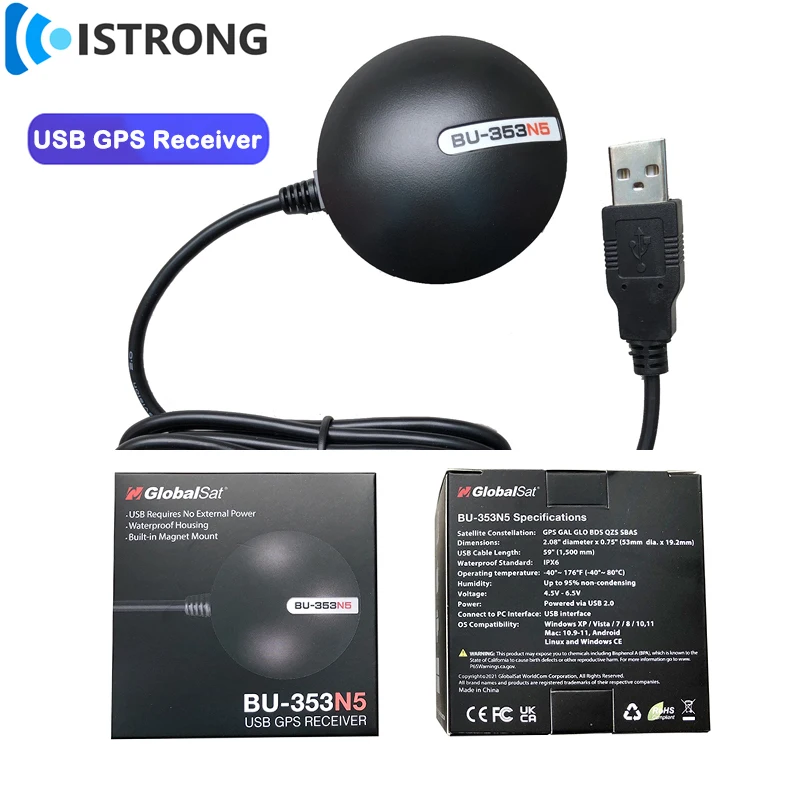GlobalSat BU 353N5 USB GPS Receiver Replace BU 353S4 Satellites