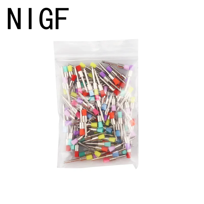 

100pcs Dental Orthodontic Disposable Nylon Bristles Flat Head Polishing Brush Cleaning Oral and Dental Polishing Materials