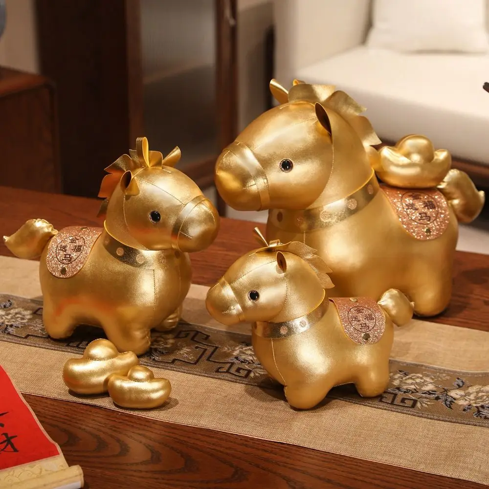 Festive Gift Material Horse Wealth Symbol Soft Filling Zodiac Horse Cute Decorative Fuma Keychain Chinese New Year