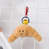 Croissant Plush Bread Pendant Creative Toast with Bell Squeaky Dog Toy Bite-resistant Interactive Plush Chew Toy Girl 6