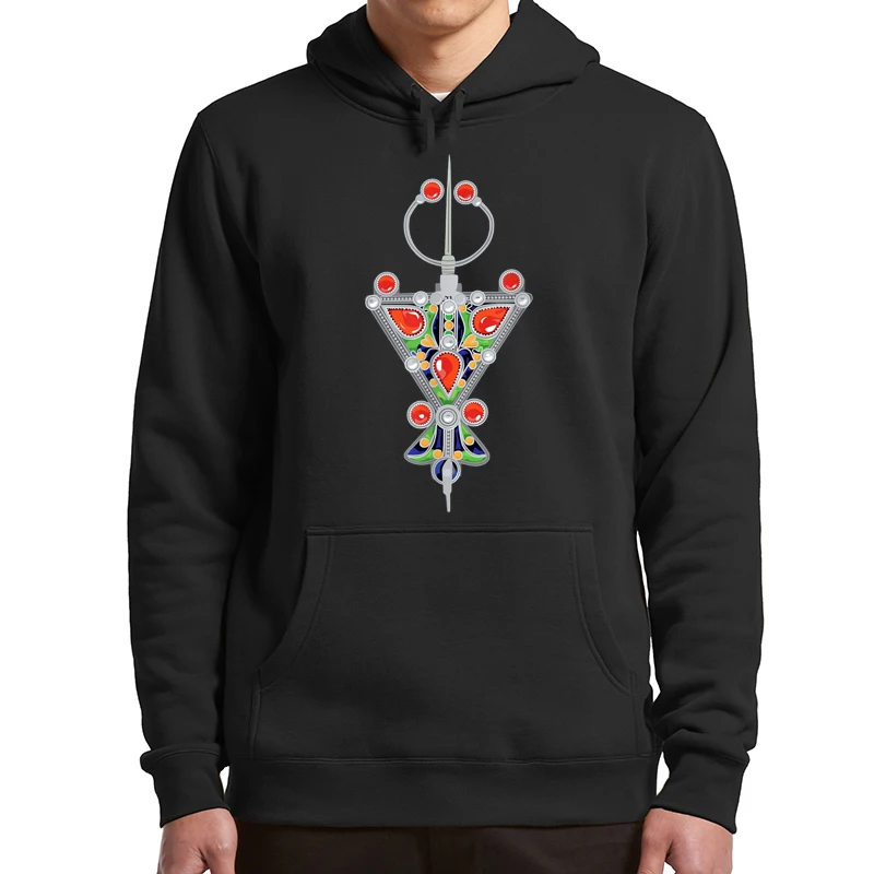 

Kabyle Tafzimth Amazigh Hoodies Pride Algeria Culture Lovers Pullovers Casual Unisex Oversized Soft Hooded Sweatshirt