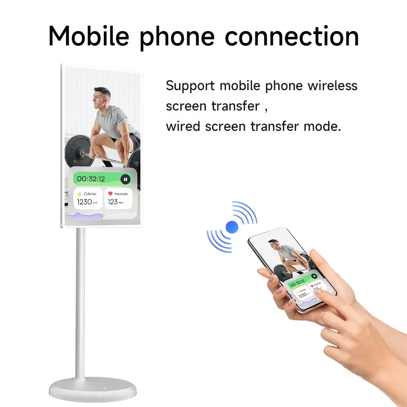 Smart Portable Touch Screen 21.5 Inch Smart Screen Touch Portable Tv Movable Rechargeable White 4+64GB Lcd TV