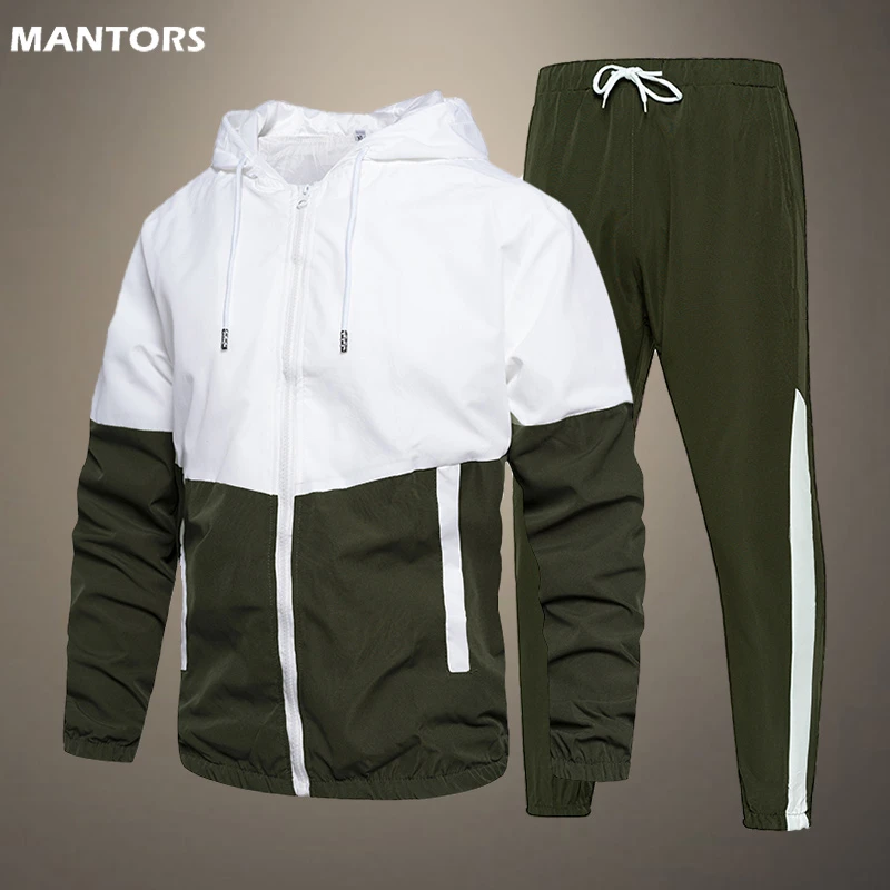 mens shorts and t shirt set Spring Autumn Men Tracksuit Casual Set Male Joggers Hooded Sportswear Jackets+Pants 2 Piece Sets Hip Hop Running Sports Suit 5XL mens sweatsuits sets