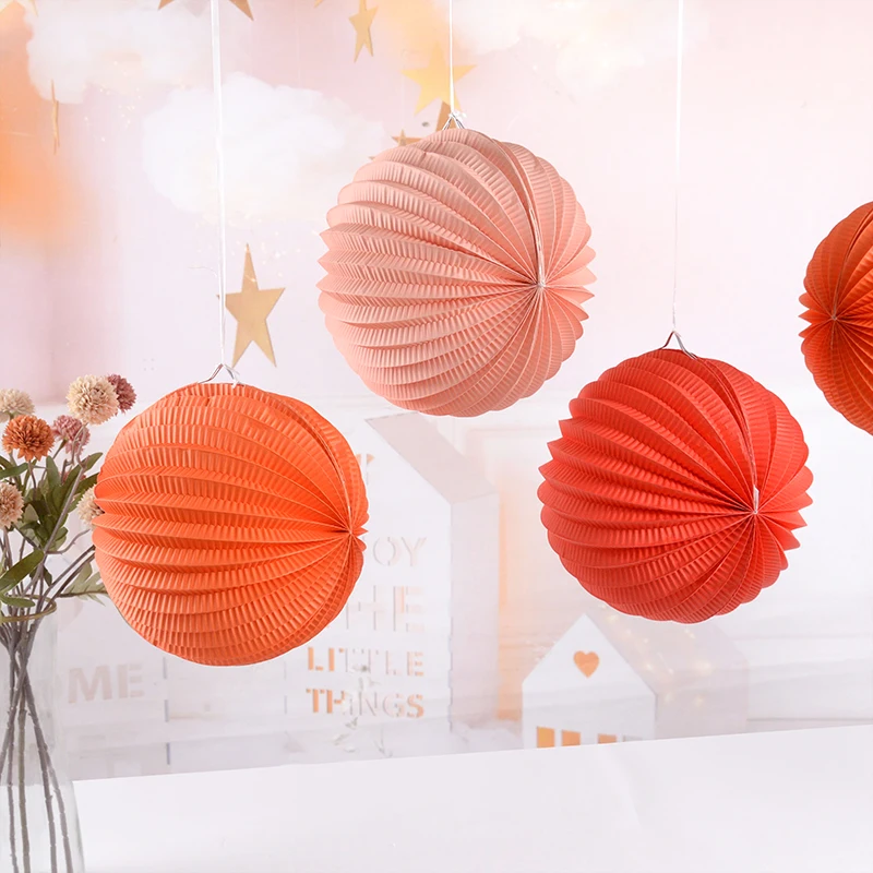 

20cm Watermelon Shape Lantern Accordion Pleated Origami Paper Lanterns Wedding Kid Birthday Decor Baby Shower Diy Paper Crafts