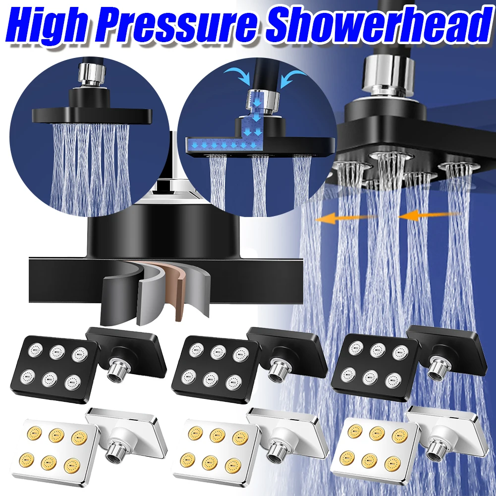 5-1PCS Water Flow Rainfall Shower Head Water Saving Pressurized Shower Head Shower System Replacement Parts Bathroom Accessories