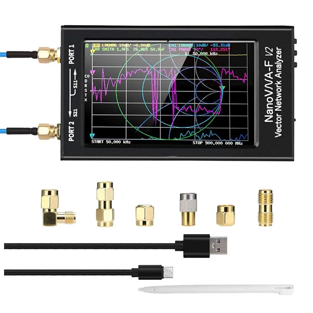 Analizzatore Di Rete Vettoriale Nanovna-F V2 Display Lcd Ips Da 4.3 Pollici Analizzatore Antenna 50Khz-3Ghz Onda Corta Hf Vhf Uhf