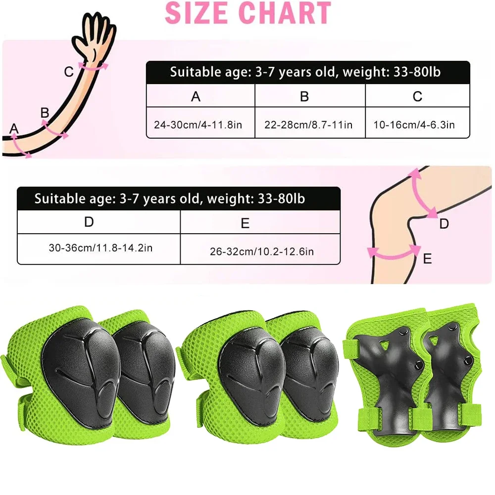 Children's Protective Gear Set with Knee, Elbow, and Wrist Pads
