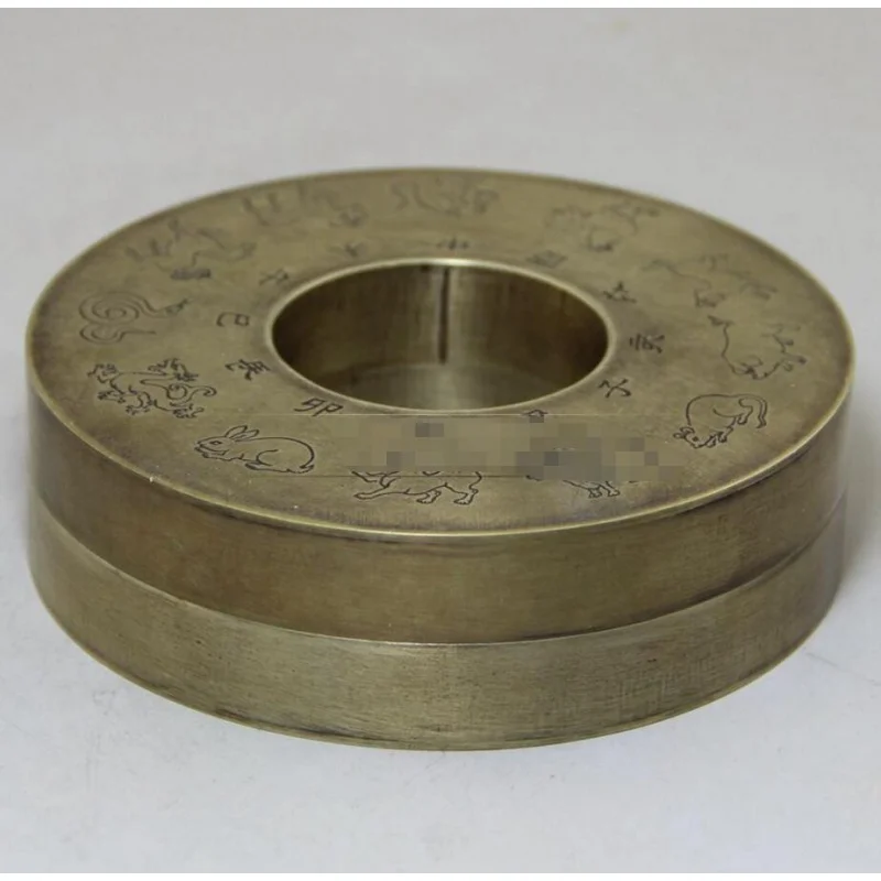 

Медная Статуя Изысканная ретро антикварная поделка от производителей оптовая коллекция из белой меди 12 знаков зодиака чернильный картридж