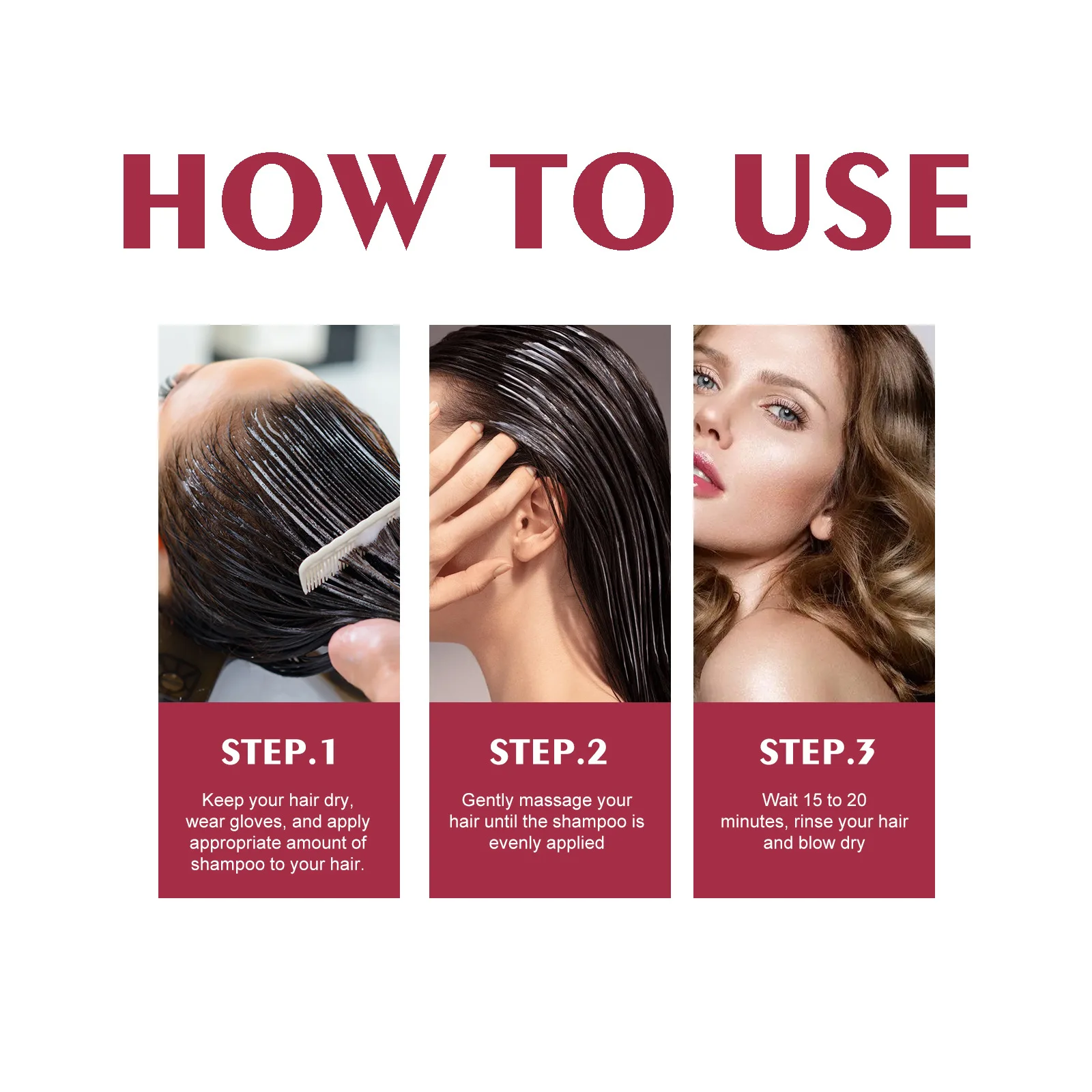 Hair Dyeing Shampoo 3-in-1 Rapid Hair Dyeing Repair Dry Cleaning Nourishing Hair Roots Restoration Hair Coloring Black Shampoo 6