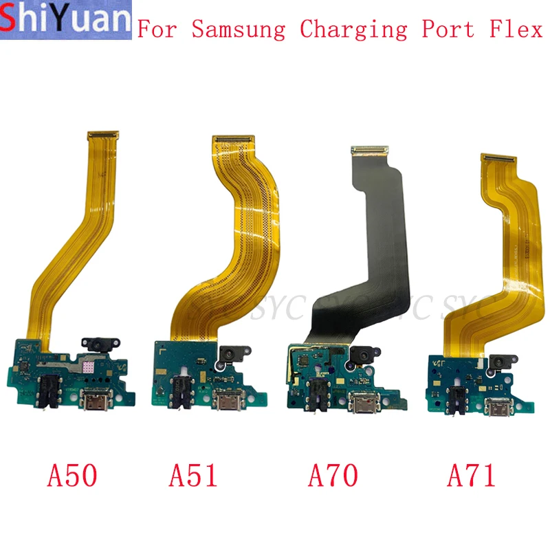

USB-коннектор для зарядки Samsung A50 A51 A70 A71, зарядный порт с основным гибким кабелем, кнопка отпечатка пальца