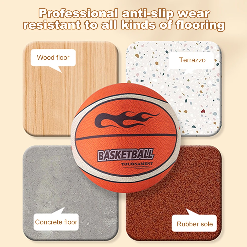 Basketball Balls 18/21/24cm Silent Basketball High-Resilience Bouncing Mute Ball Size 3/5/7 No Noise for Various Indoor Activities
