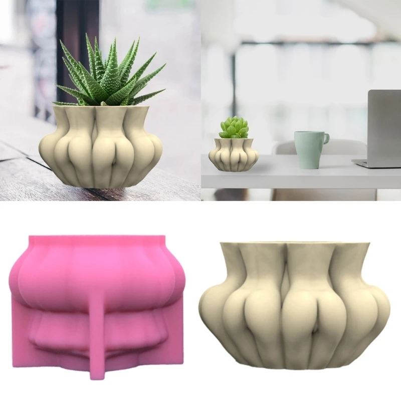 Human Body Half-body Silicone Mold Diy Succulents Concrete Flower Pot Vase Plaster Cement Clay Mold Pen Holder Mold christmas concrete silicone pot mold succulent flowerpot clay cement plaster molds diy home garden flower pots mould