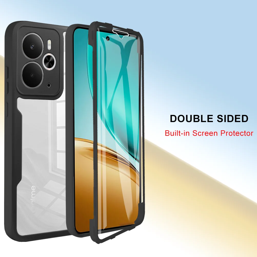 Full Body Shockproof Case with Built-in Screen Protector and Clear Design