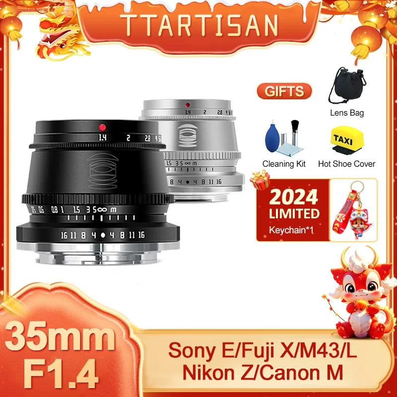 Ttartisan 35Mm F1.4 Aps-C Obiettivo Per Fotocamera Con Messa A Fuoco Manuale Per Sony E Fuji Xf Canon M Leica L Nikon Z Panasonic Olympus M4/3 Canon E