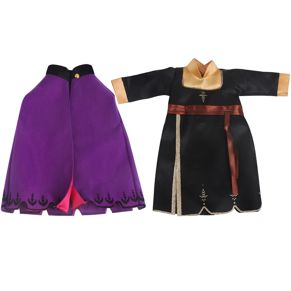 Anna Purple Dress Cosplay Costume para Crianças, Figura Anime, Girl Doll Clothes, 18 