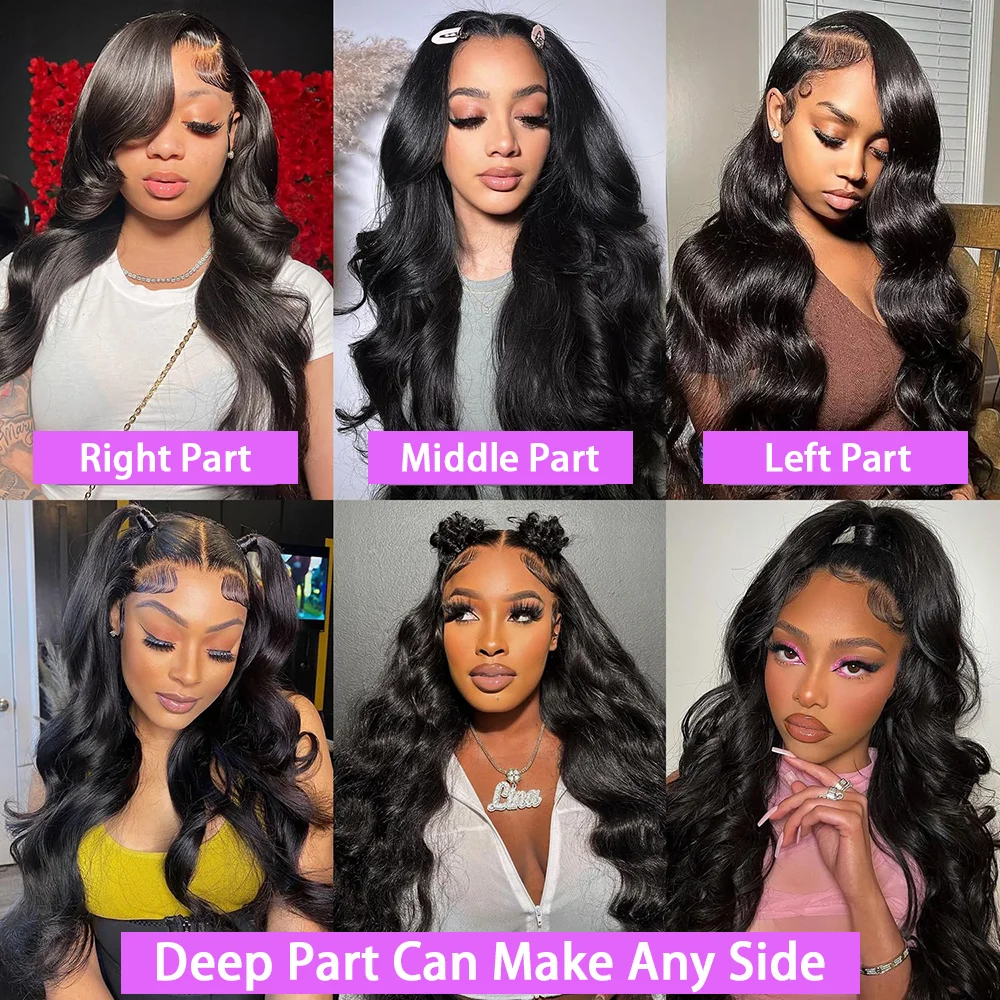 Color: #2, Ships From: CHINA, Stretched Length: 34inches, Density: 200% - Body Wave 13x6 Lace Front Wigs Human Hair 200 Density Brazilian Remy Human Hair Wigs 13x4 Transparent Lace For Women 30 32 Inch