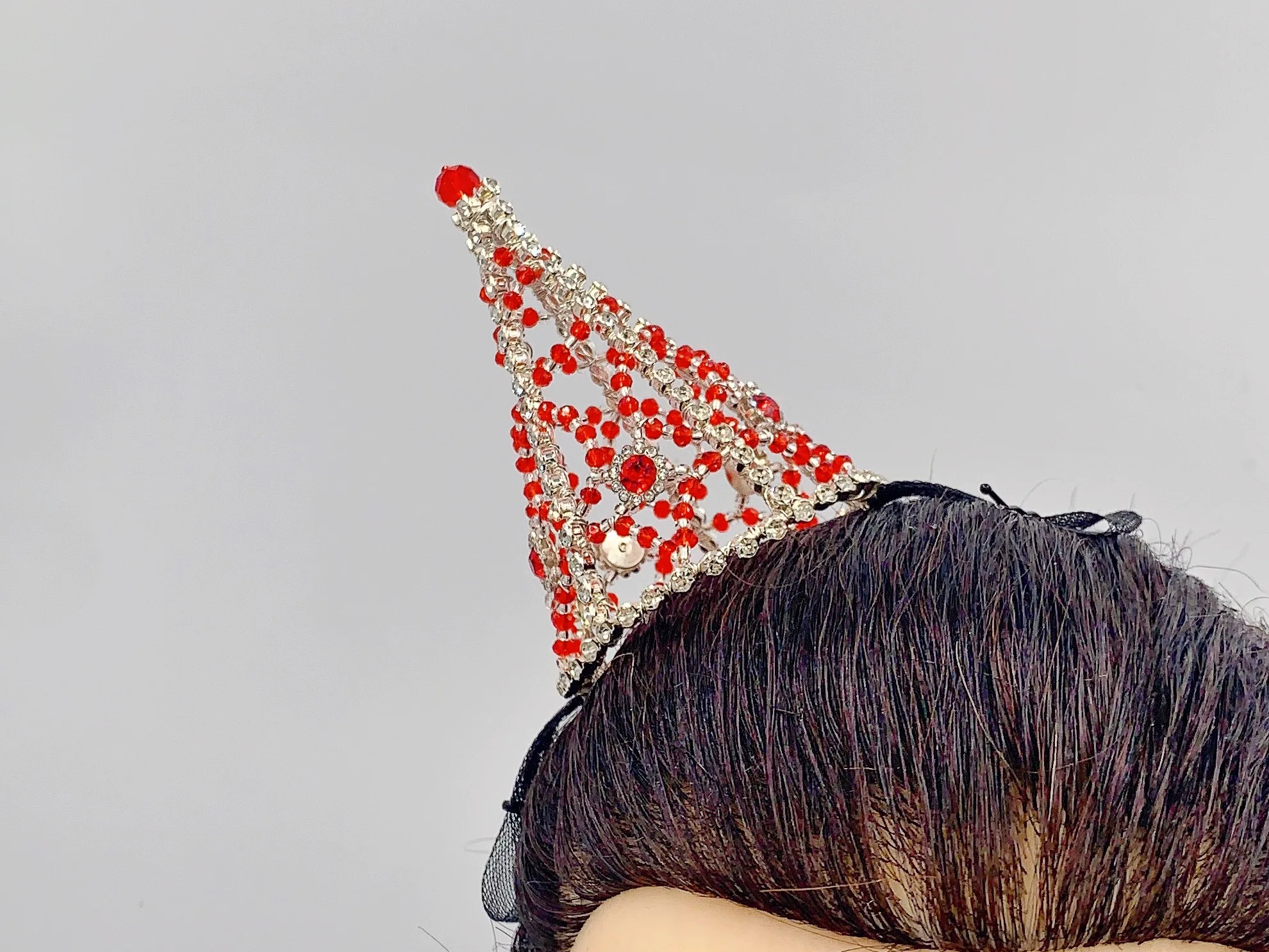 

2024 latest ballet performance headwear handmade million clown hat beaded diamond hair accessories stage performance crown