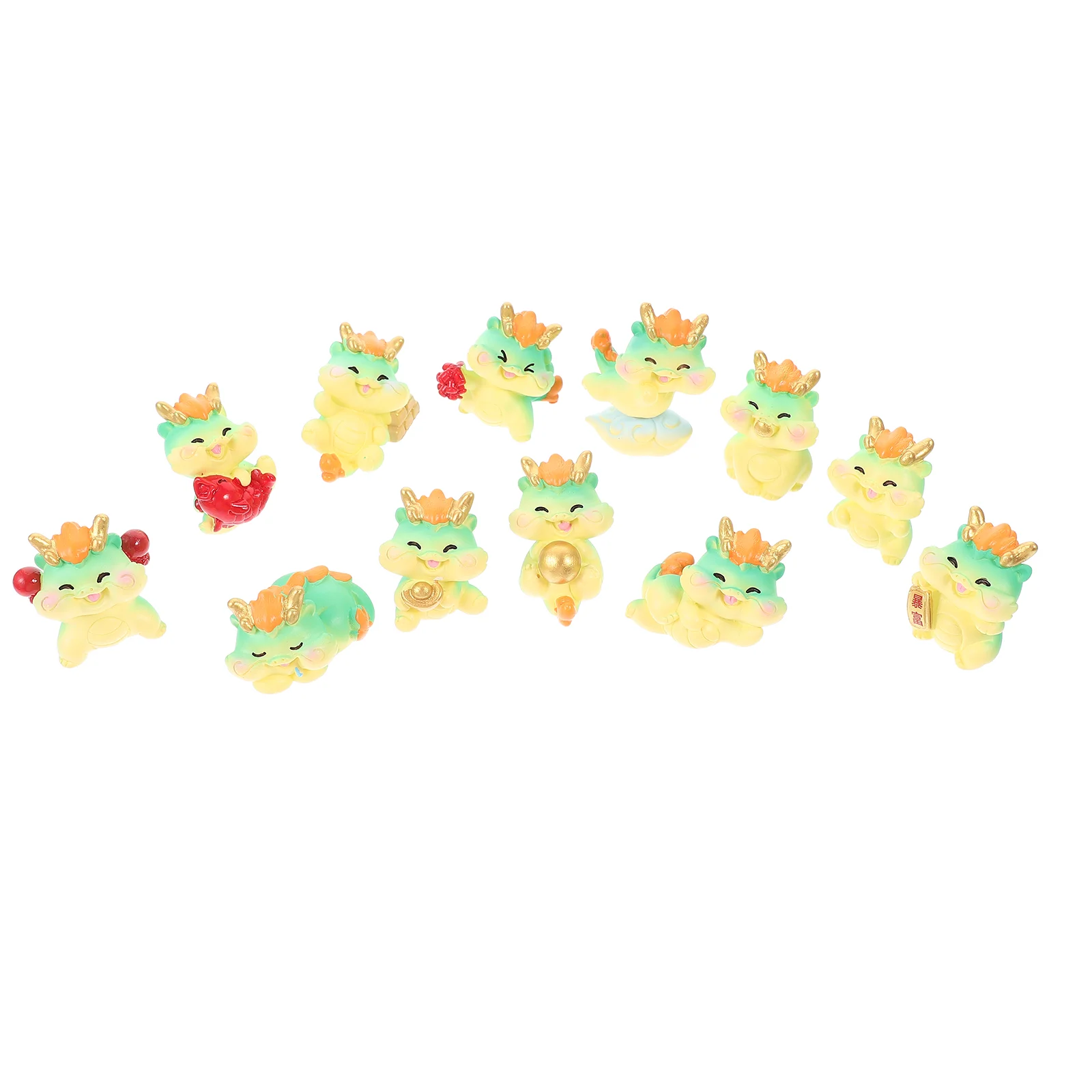 

Dragon Zodiac Figurines for 2024, Miniature Statue Feng Shui Ornament for Home and Office Decoration (12Pcs)