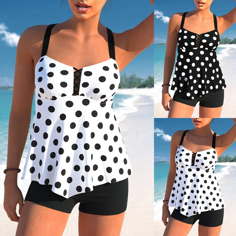 

2023 New Beach Swimwear Summer Women's Fashion Tankini Swimwear Fashion Design Printed Swimwear Women's Two Piece Set Monokini