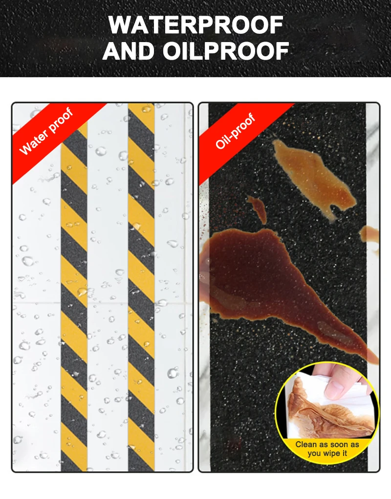 Description Picture 3 of itemSilica Sand Anti-slip Tape Outdoor Anti Slip Sticker Elderly Strong Adhesive Safety Traction Tape Stairs Floor Safety Tread Step