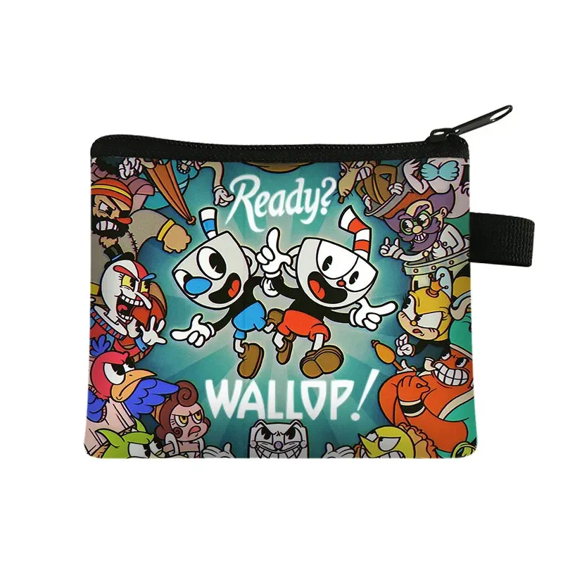 Cute Cuphead / Mughead Coin Purse Money Bag Credit/ID Card Coin Holder Cartoon Purse Boys Wallet Card USB Cable Headset Bag