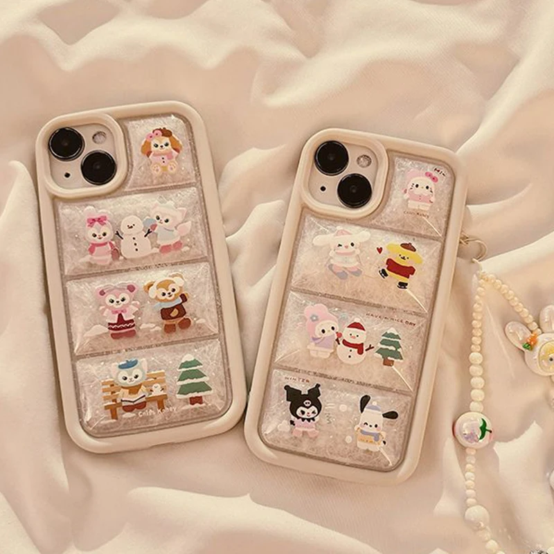 Corea Saniris Hellokittys Kuromi Down Jacket Custodia Per Telefono Per Iphone 15 14 13 12 11 Pro Max Cover Posteriore Antiurto In Silicone Carino