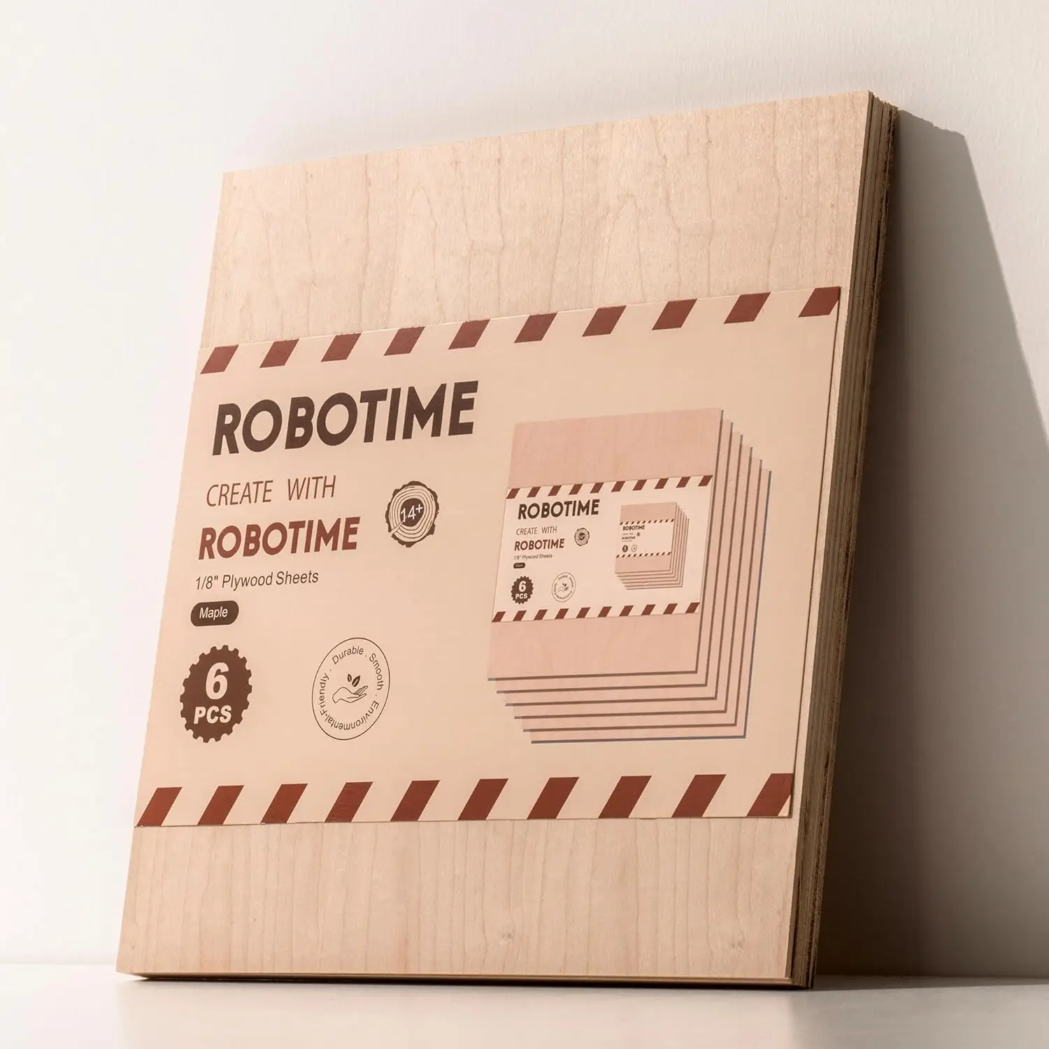 Robotime 6 Pcs Basswood Sheets 1/8 3mm Basswood 1/8 Plywood Thin Wood Sheets for Craft Projects 12"x20" 5