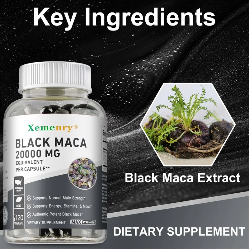 Energy Booster Black Maca Root Supplement Improves Strength Endurance and Mood Enhances Performance and Boosts Energy