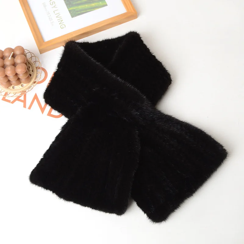 New Women Winter Real Mink Fur Scarf Lady Warm Soft Genuine Mink Fur Scarf Shawl Fashion Luxury Natural Scarfs