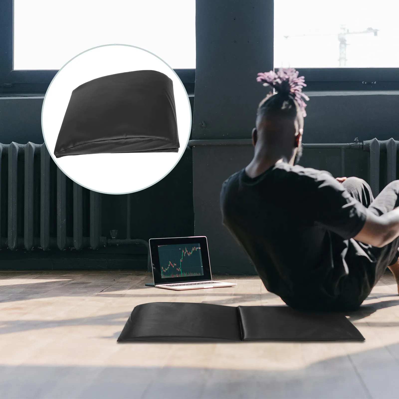 접이식 복근 운동 매트 고밀도 코어 트레이너 쿠션(싯업 복부 운동용) 휴대용 운..