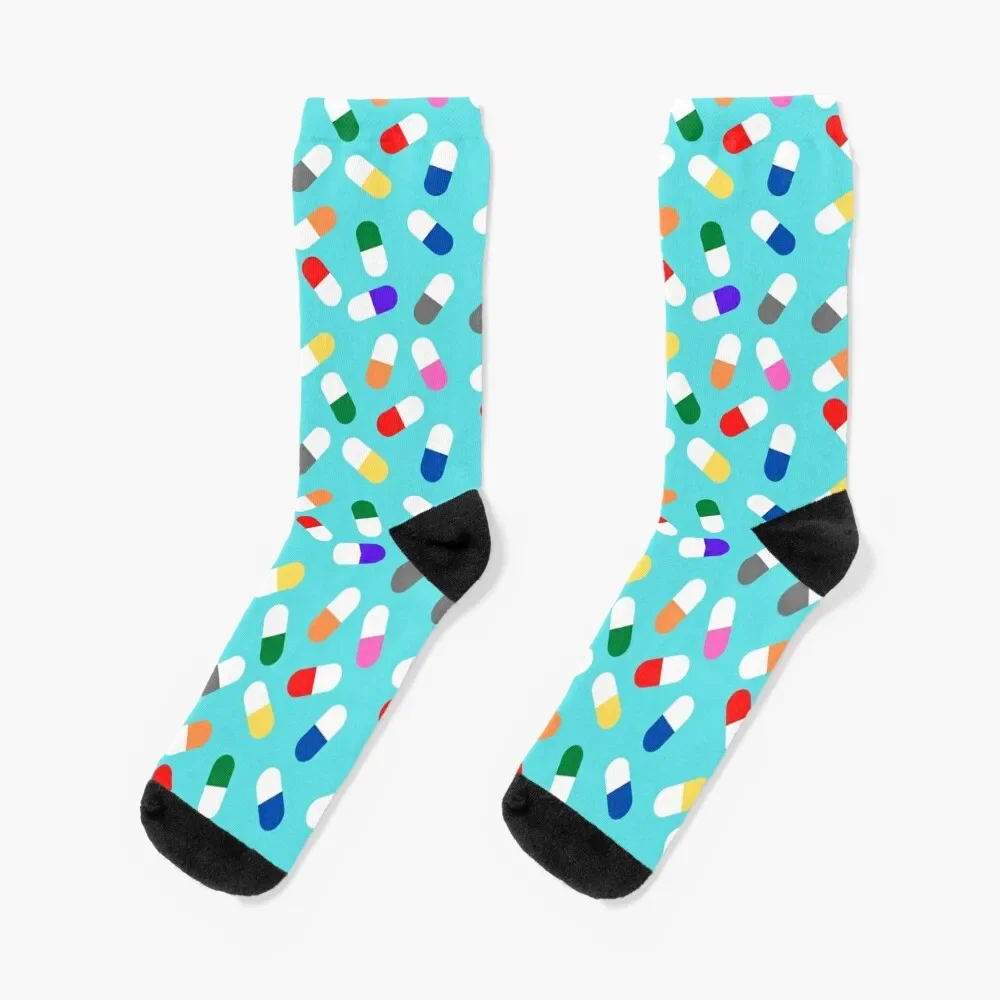 

Colorful Pills Socks retro golf designer brand Socks For Women Men's
