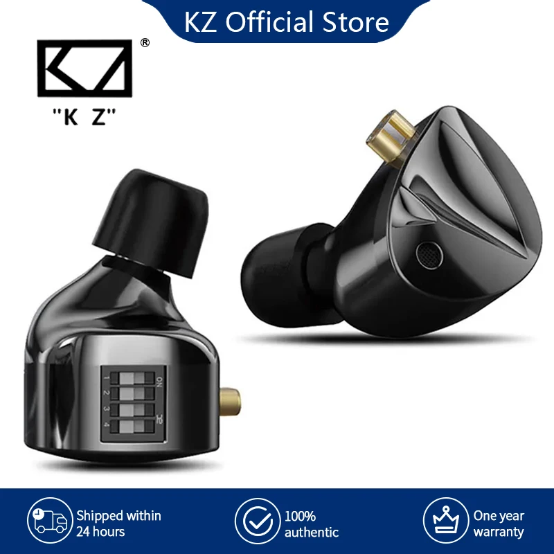 

KZ D-Fi Wired Headset HIFI IEM in-Ear 4-Level Tuning Switch Earphone Dynamic Monitor Earbuds Sports Noise Reduction Headphone
