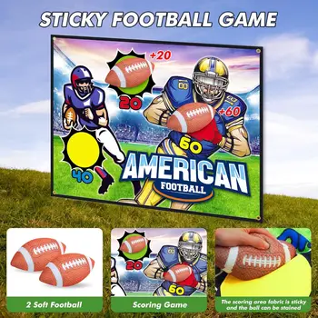 VATOS Rugby Football Toss Target Games with 2 Soft Footballs Indoor Outdoor Hanging Football Goal Throw Game Toy for Boys Girls 2