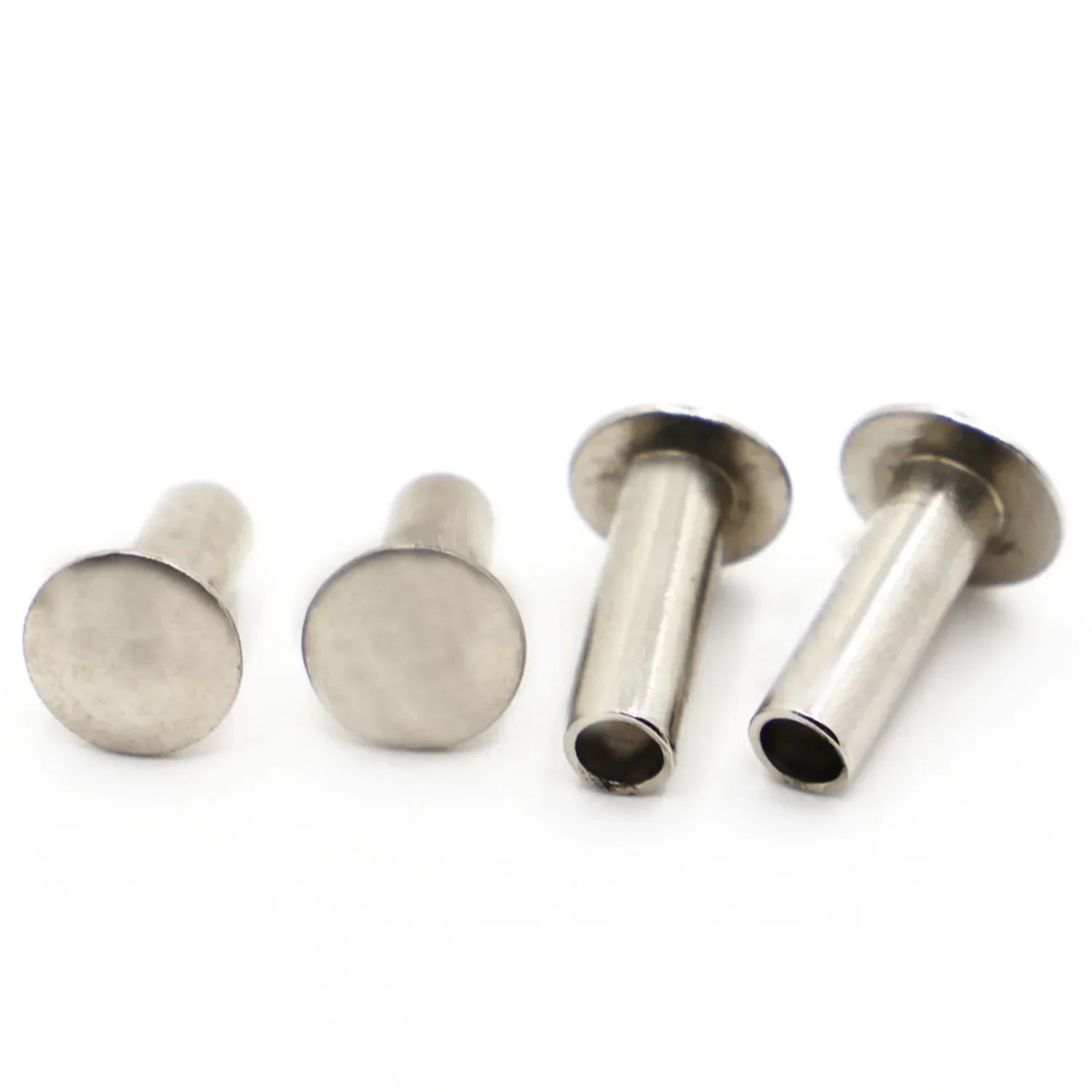 GB873 Nickel Plated Steel Round Flat Truss Pan Head Half Semi Hollow Shank Rivet 10-50pcs M2 M2.5 M3 M4 M5 M6 rivets and fasteners,rivets and screws