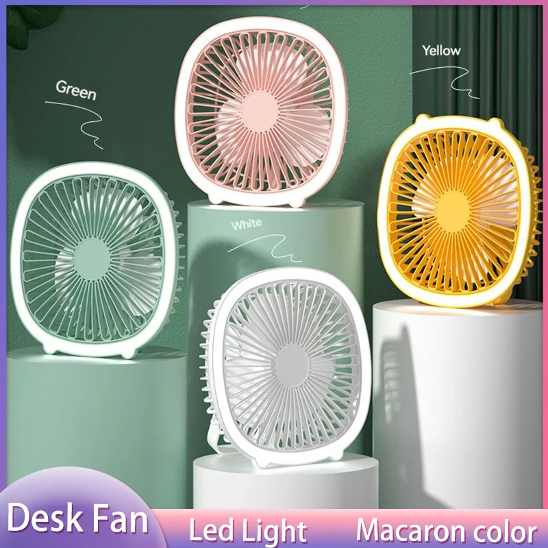 Xiaomi Youpin 2022 Ceiling Fan Cooling Led Light Portable Macaron Color Ventilator Desk Table Outdoor Travel Gale Lazy Mute Home