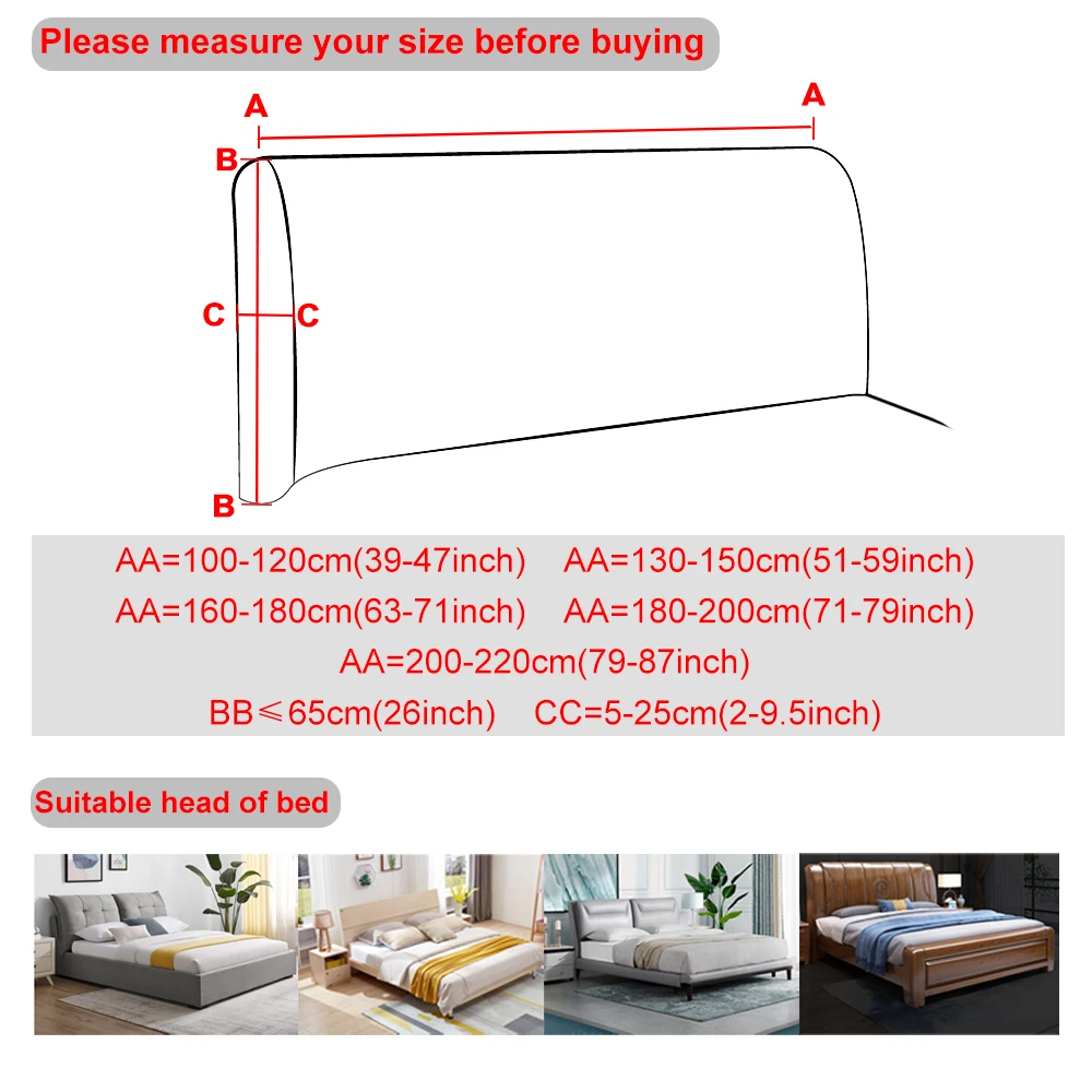 Bed Headboard Cover Printed Elastic All-inclusive Bed Head Cover Washable Universal Size For Home Hotel Banquet