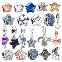 Tiny Spot Series Celestial Galaxy Star Murano Dangle Charm Bead Fit Original 925 Sterling Silver Bracelet DIY JewelryGift 1