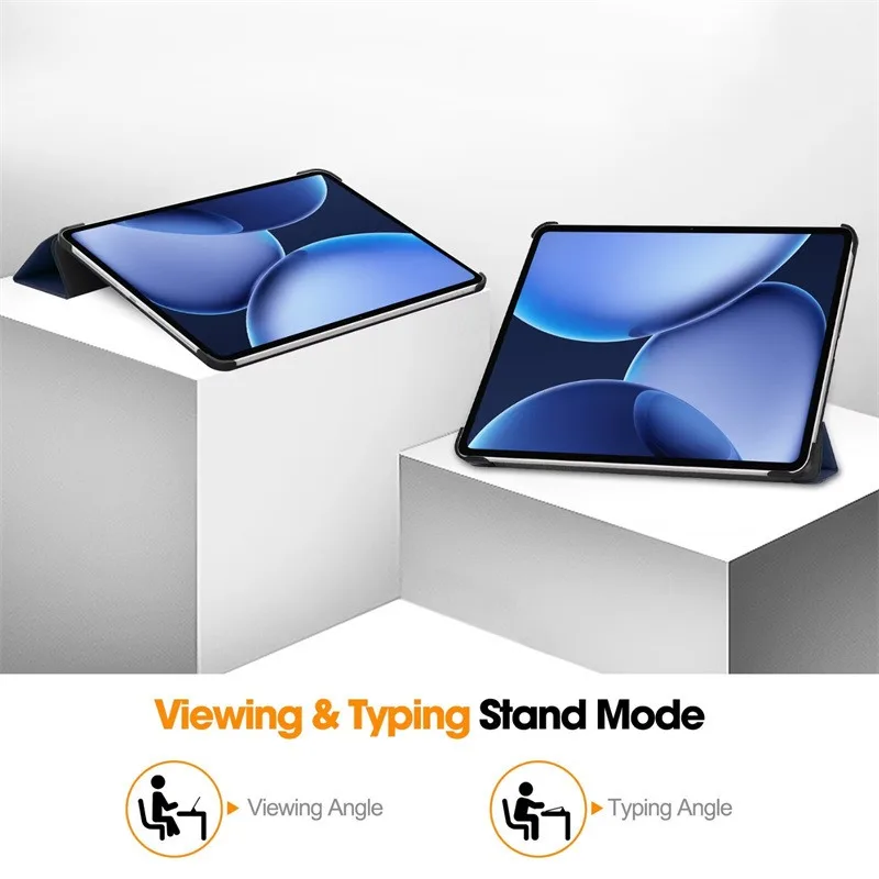 Tri-folding PU Leather Hard Stand Smart Cover, 13.2-inch