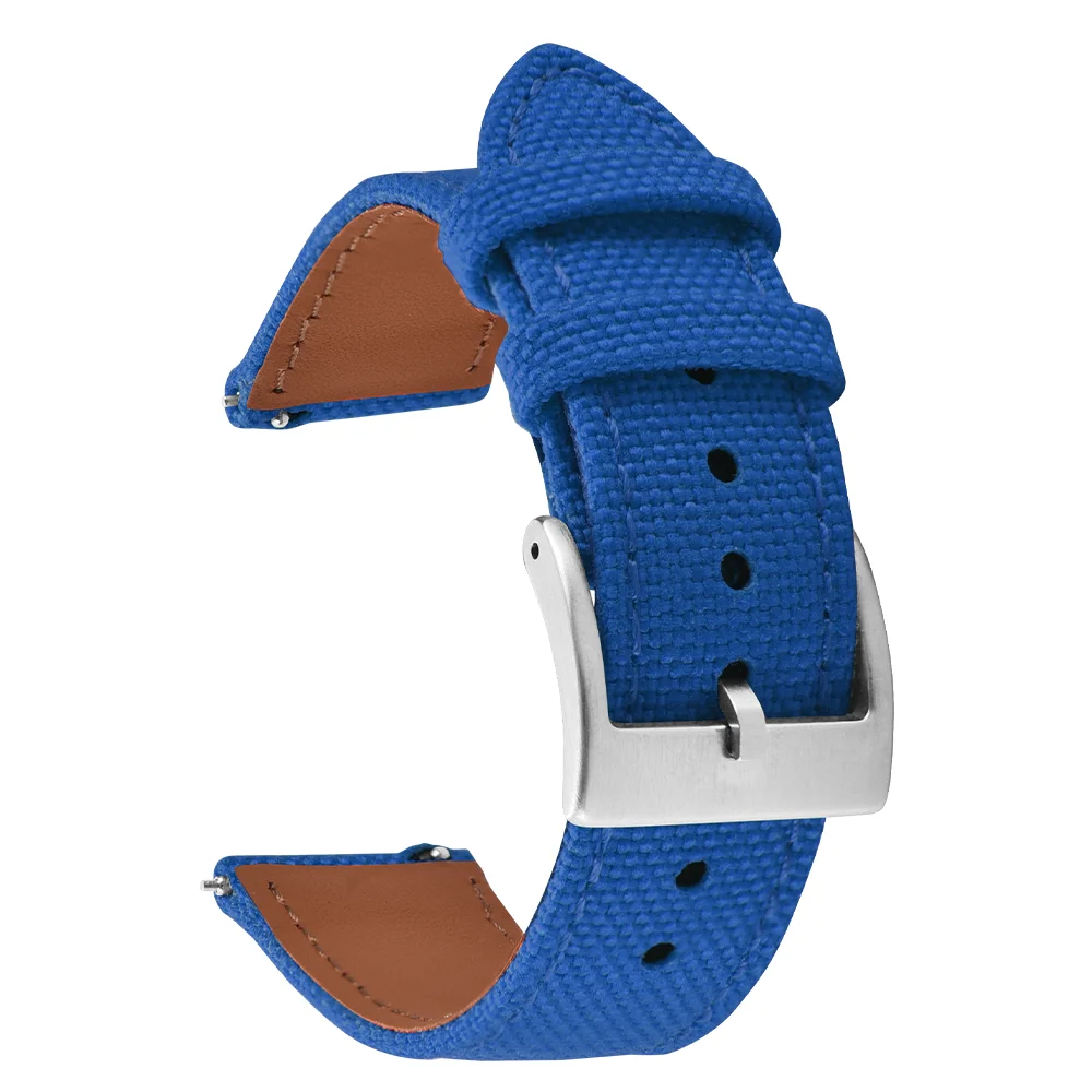 Hybrid Leather Nylon Quick Release Waterproof Sport Watch Band - Durable High-Quality Strap