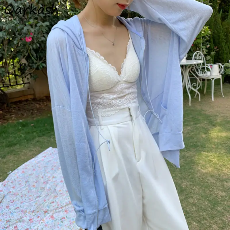 

Women Summer Thin Outwear Jackets Loose Sun Proof Street Students Cozy All-match Leisure Korean Style New Casual Куртка Женская