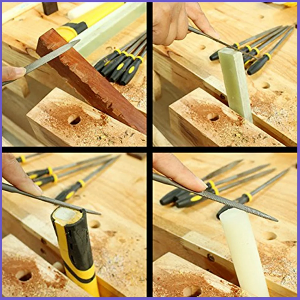 ملف مسطح ملف اليد مجموعة ملفات متعددة الوظائف أداة يدوية عالية الكربون الصلب لأعمال الخشب المعدنية والزجاج والسيراميك