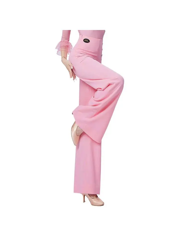 

2023 Latin Dance Women's Pants Women's New Non-ironing Wide-leg Pants Latin Dance Practice Clothes