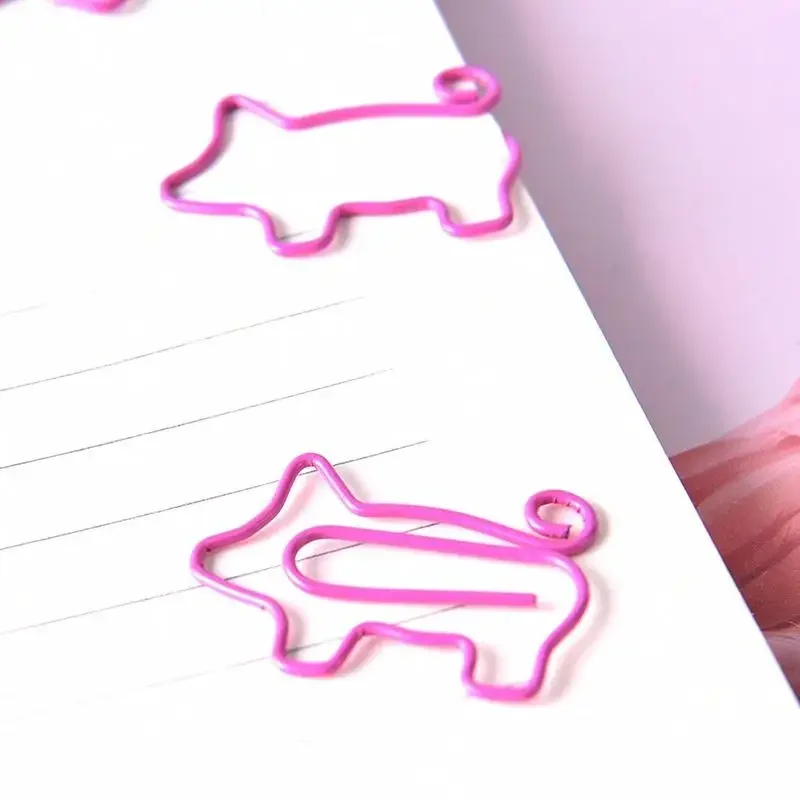 Pig Pink Bookmark Paper Clip School Office Supply 4Pcs/Lot 20Pcs/Lot Gift Stationery Creative Metal Bookmarks Clips