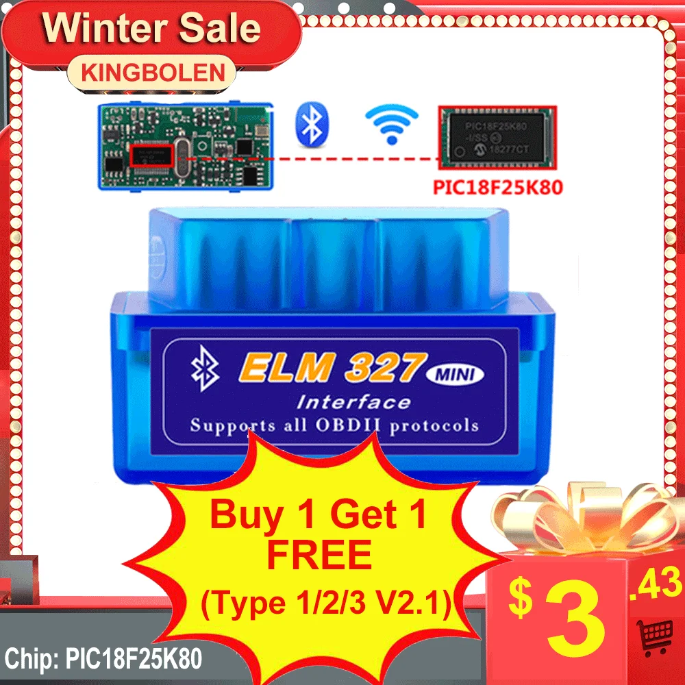 Obd2 Mini Scanner Elm327 Bluetooth V2.1 For Android Torque Elm327 V1.5 ...