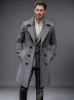 Men's autumn and winter new collection men's coat casual fashion double breasted mid length men's top coat 2