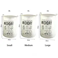 1Pcs Foldable Laundry Basket Cotton Linen Waterproof Large Capacity Storage Hamper Dirty Clothes Home Organizer Toy Storage Bin 6